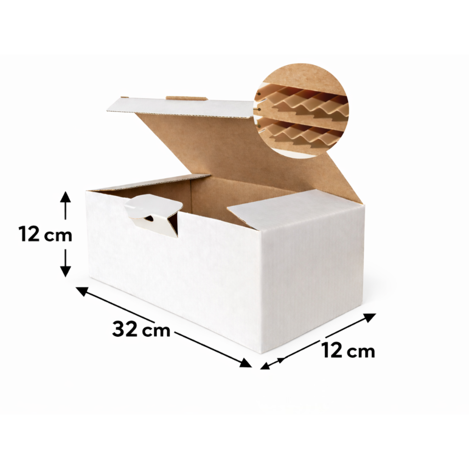 32x12x12 Cm  E-ticaret Kargo Kutusu-1,5 Desi-10 Adet-Beyaz